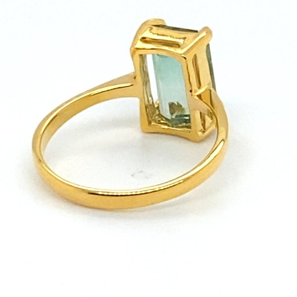 Bi Color Tourmaline 3.92ct Solid 14K Yellow Gold Ring - Picture 7 of 8